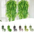 JINGT Simulation Green Plant Persian Leaf Wall Hanging Golden Bell