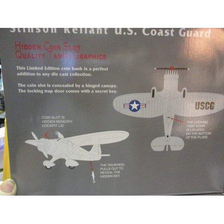 Collectibles Gearbox Stinson Reliant U.S. Coast Guard Airplane Die Cast Coin Bank