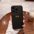 thumbnail image 3 of Personalise Custom Initials Name Letters Leather Phone Case For iPhone 15 14 13 12 11 Pro X XS Max XR 7 8 Plus Shockproof Cover, 3 of 5