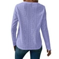 thumbnail image 6 of Hibeli Women Lace Eyelet Cutout Round Neck Long Sleeve Solid Color Top, 6 of 7