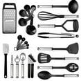 thumbnail image 1 of Zootealy Stainless Steel Kitchen Utensil Set 24 Pcs Non-Stick and Heat Resistant Cooking Utensils Set Kitchen Tools Useful Pots and Pans Accessories and Kitchen Gadgets (Black), 1 of 6
