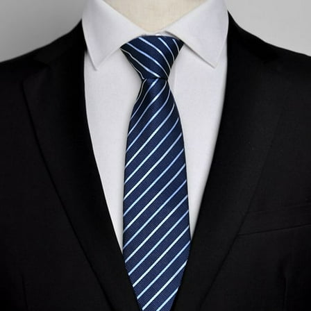 Hoppin Gee Mens Ties Blue Mens For Ties Blue Striped Necktie for Wedding, Business, Party Occasions ﻿