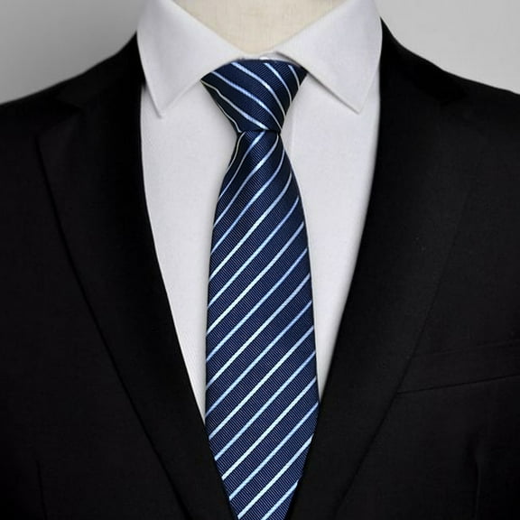 Hoppin Gee Mens Ties Blue Mens For Ties Blue Striped Necktie for Wedding, Business, Party Occasions ﻿
