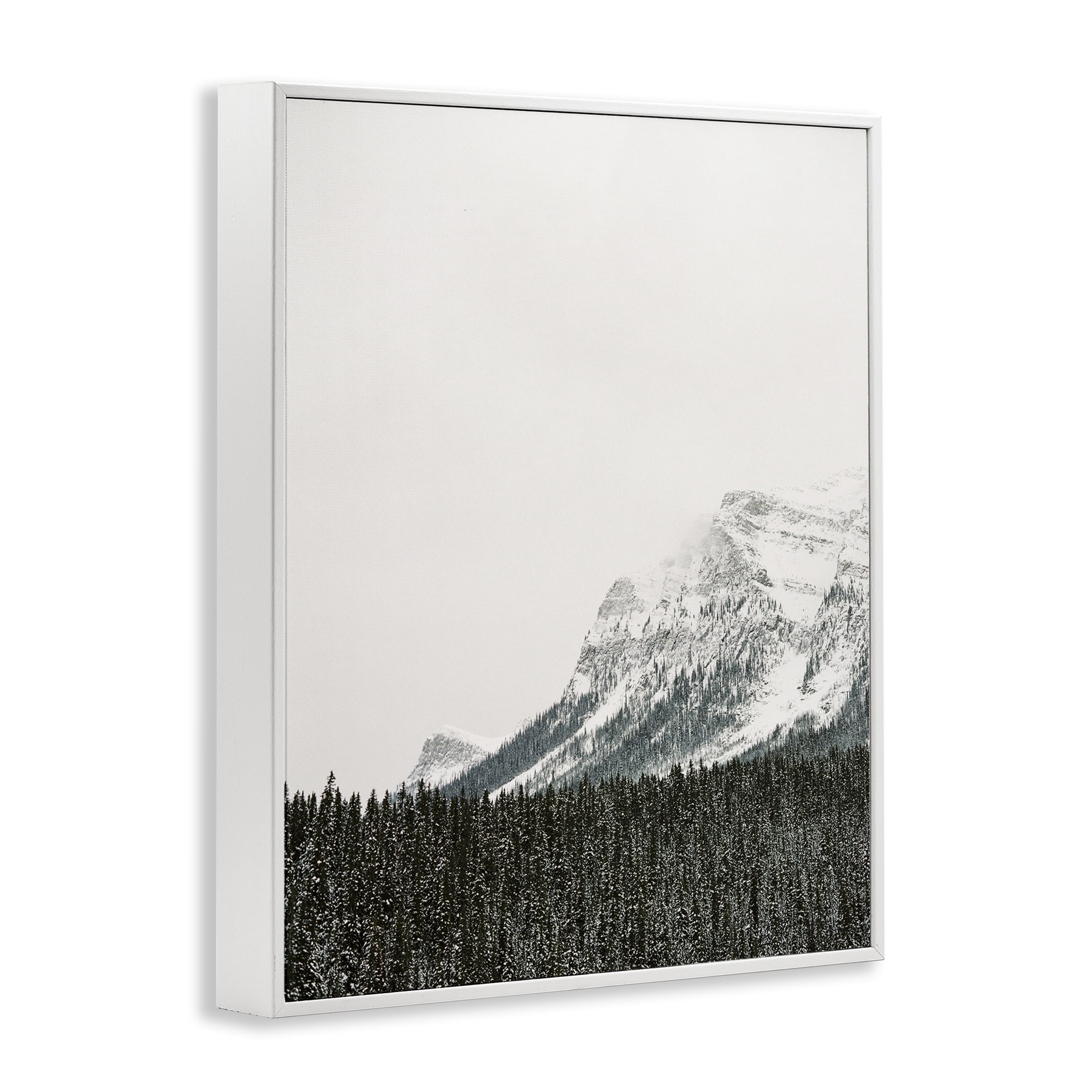 Stupell Industries Distant Snowy Peaks Landscape Photography White Framed Art Print Wall Art, 11 x 14