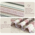 thumbnail image 4 of Exclusivo Mezcla Reversible Boho Quilt Set King Size, 3 Pieces Bohemian Striped Pink All Season Bedspreads, Ultra Soft Floral Coverlet Bedding Set with Printed Pattern (1 Quilt, 2 Pillow Shams), 4 of 8