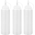 thumbnail image 1 of 3 Pack Botellas Exprimibles para Salsa de 8 Onzas (250 ml) - Botellas de Plástico con Tapa Giratoria y Boquilla Dosificadora, para Ketchup, Aceite, Glaseado, Mostaza, Salsas y Manualidades, 1 of 4