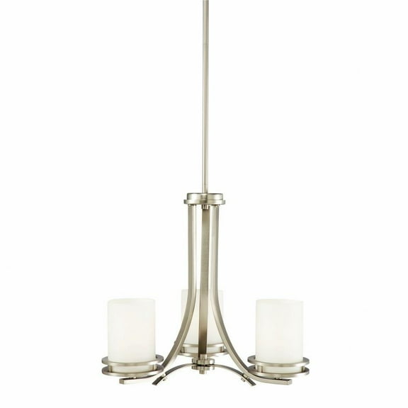 Mid Century Modern Three Light Chandelier-Brushed Nickel Finish Bailey Street Home 147-Bel-551018