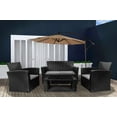 thumbnail image 6 of WestinTrends 4pc Outdoor Furniture Conversation Sofa Set with Loveseat, Cofee Table and Cushions, All Weather UV Resistant Rattan Wicker Patio Chairs, Black/White, 6 of 8