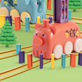 thumbnail image 4 of 1 Set Domino Train Toys Intellectual Development Bright Color Exercise Hand-eye Coordination Colorful Automatic Laying Domino Train Car Toy with Light Sound Effect Children Gift, 4 of 10