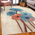thumbnail image 3 of Gerber Daisy Decorative Rug, Posy of Spring Flowers Oil Painting Impressionist Still Life Pattern, Quality Carpet for Bedroom Dorm and Living Room, 6 Sizes, Sea Blue, by Ambesonne, 3 of 4