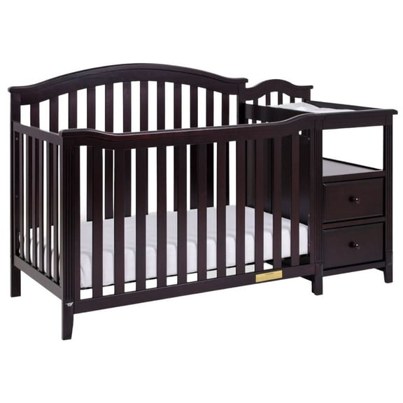 AFG Baby Furniture Kali 4-in-1 Convertible Crib and Changer, Espresso