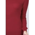 thumbnail image 2 of Women's Basic Thermal Long Sleeve Knit T-Shirt Crew Neck, 2 of 3