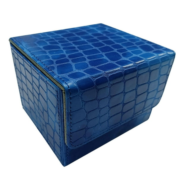 Caja de Baraja de Cartas Tarjetero de Cuero PU Cola Azul 10,5 cm x 9,3 cm x 8 cm