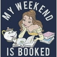 thumbnail image 2 of Men's Beauty and the Beast Belle My Weekend is Booked Graphic Tee Navy Blue Heather 4X Large, 2 of 3