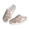 thumbnail image 2 of Picia Autumn Floral Deer for Women's Lamb-hug Comfy Fleece House Slippers Memory Foam, Slip-on House Shoes Indoor Outdoor-40/41, 2 of 7