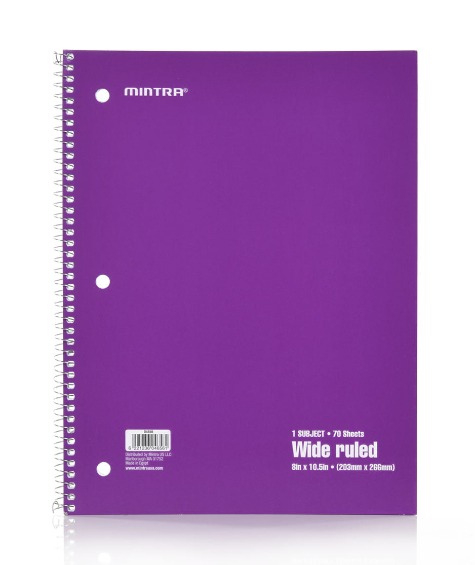 Pastel - Wide Ruled, 6PK Mintra Office Spiral Notebooks 