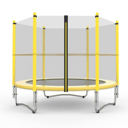 Ktaxon 60 inches Mini Round Kids Trampoline, with Enclosure, Safety Net Pad, for Toddler Children Outdoor/Indoor Jumping Exercise