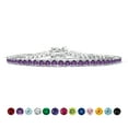 thumbnail image 1 of JeenMata Classic 5.5 TCW Corte redondo Febrero - Amatista - Pulsera de tenis con piedra natal Diseño de eternidad - Chapado en oro blanco, Mujer, Adulto, 1 of 6