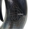 thumbnail image 2 of Munetoshi 5” Drinking Mug Tankard Cup Real Cow Horn Bos Taurus Wood with Triquetra Celtic Knot, 2 of 6