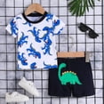 thumbnail image 2 of Toddler Boys Short Sleeve Cartoon Prints T Shirt Tops Shorts Kids Summer Outfits Baby Boy 1st Birthday Outfits, 2 of 3