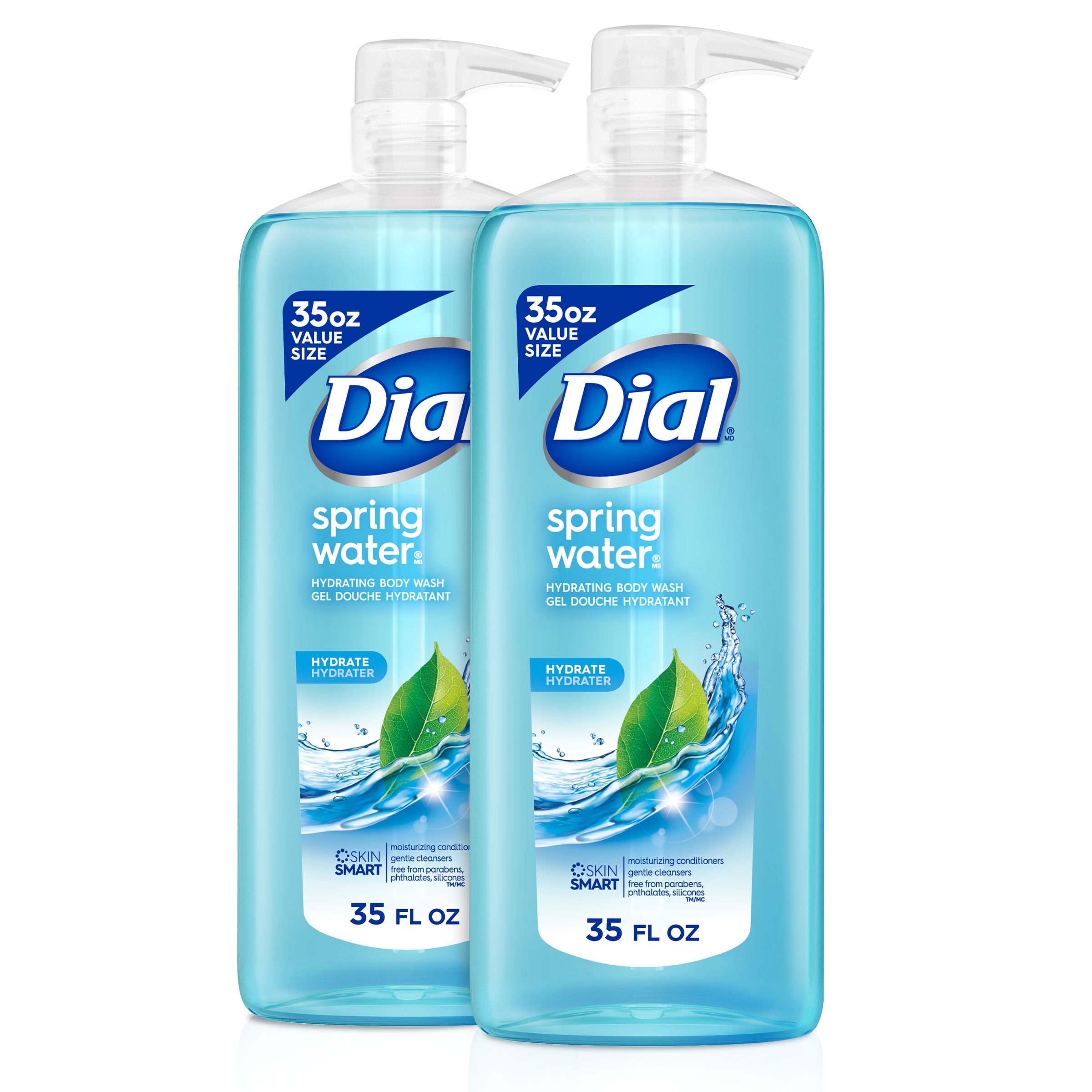 Dial Body Wash, Spring Water, 35 fl oz (Pack of 2)