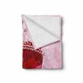 thumbnail image 2 of Queen Soft Flannel Fleece Throw Blanket, Vibrant Red Love Heart with Princess Crown Cartoon Style Romantic Kids Girls Design, Cozy Plush for Indoor and Outdoor Use, 50" x 70", Pink Red, by Ambesonne, 2 of 6