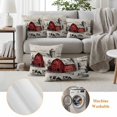 thumbnail image 6 of Farmhouse Pillow Covers 2 Pack Pastoral Landscape Watercolor Barn Farm Dairy Cow Retro Pillowcase Waterproof Outdoor Throw Pillow Cover for Patio Garden Square Cushion 24”x24”, 6 of 9