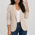 thumbnail image 6 of Gamivast Casual Blazer Jacket for Women Notch Lapel One Button Work Office Suit Coat Lightweight Elegant Business Professional Outerwear Cardigan with Pockets Beige S, 6 of 9