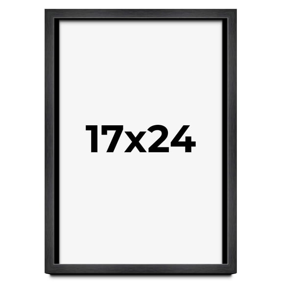 17x24 Shadow Box Frame Grey Charcoal Black | 0.875 Inches Deep | Solid Wood Shadowbox Display Frame