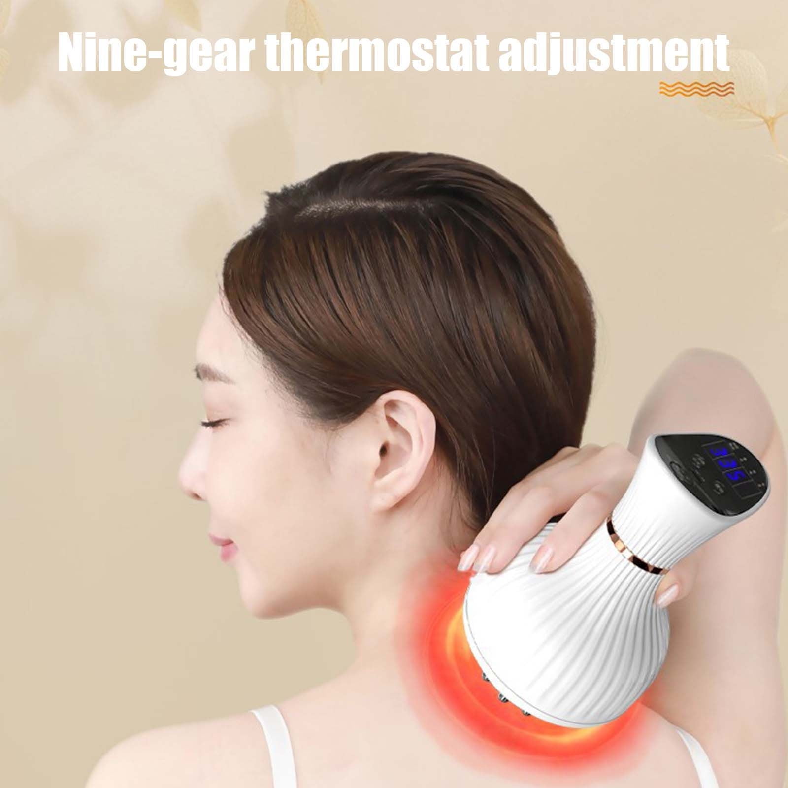 Ruroz SoothingPulse Massager for Joint, Muscle, Neck, Shoulder, Back, Hands, Feet with Heat, Vibration (White)