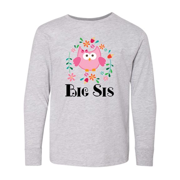 Inktastic Big Sis Girls Sister Announcement Long Sleeve Youth T-Shirt