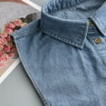 thumbnail image 5 of Women Vintage Washed Faux Collar Detachable Button Lapel Half, 5 of 8