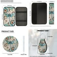 thumbnail image 7 of Pzuqiu 14 Pcs Auto Interior Covers Front Saddle Blanket Rear Split Bench Cover Steering Wheel Center Console Cushion Pad Shoulder Strap Pads Seat Headrest Coasters Keychain Bohemian Flower Dragonfly, 7 of 7