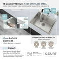 thumbnail image 3 of Azuni Calais Dual Mount 22" Stainless Steel Single Bowl Laundry Sink with Strainer C122, 3 of 10