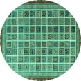 thumbnail image 1 of Ahgly Company Indoor Round Oriental Turquoise Blue Modern Area Rugs, 3' Round, 1 of 4