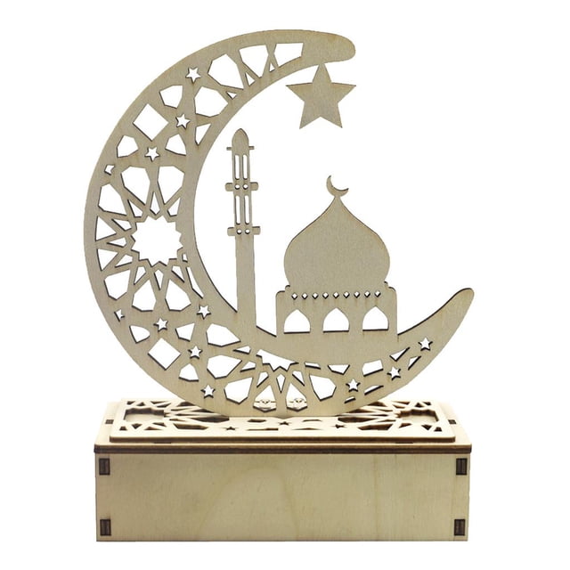 jifeng LED Lights Mubarak Ramadan Eid Wood Table Decor Decoration Mosque