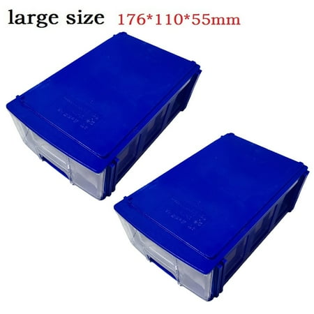 

Ruibeauty 2Pcs Stackable Plastic Hardware Parts Storage Boxes Component Screws Toolbox