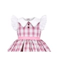 thumbnail image 4 of Girls Dress Pink Plaid Vintage Festival Party Ruffle Sleeve Collar 8 Years, 4 of 6