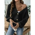 thumbnail image 5 of Women'S Cardigan Sweaters 2025 Fall Open Front Oversized Button V Neck Loose Soft Knit Outwear, 5 of 8