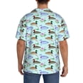 thumbnail image 3 of Pofeuu Mallard Duck Of Lotus Flowers Print Mens Casual Short Sleeve Shirts Beach Summer Spread Collar Pocket Tops Men's Casual Short-sleeved Shirt-X-Large, 3 of 5