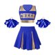 thumbnail image 3 of Conjunto de baile de animadoras para niñas, uniforme escolar de animadoras, disfraz de cosplay, atuendo completo con bolas de flores, 3 of 5