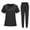 01-Black, variant on Scrubs Set for Women Quick-Dry Stretch Short Sleeve Scrub Top & Jogger Pant Medical Nurse Uniform with Pockets Blue XL