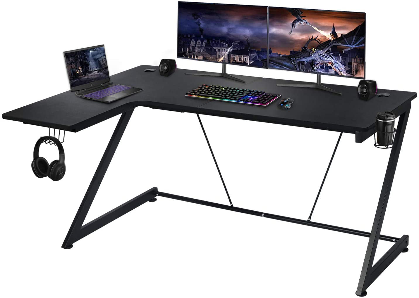 Computer Gaming Desk L Shaped Corner Computer Table 