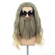 thumbnail image 1 of Pelucas rizadas largas y rubias marrones para hombres con bigote Peluca de fiesta de disfraces de Halloween Cosplay, 1 of 5
