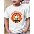thumbnail image 1 of Kids' Pixel Art Rooster & Flames Graphic T-Shirt - 100% Cotton Loose Fit Short Sleeve Tee, Machine Washable Casual Summer Top for Boys & Girls, Playful Children's Apparel, 1 of 6