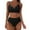 Black, variant on Cathalem Thong Bikini Sets for Women Reversible String 2 Piece Swimsuit (Black,S)