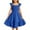 Blue, variant on Kids Girls Summer Dresses Cute Double Layer Ruffle Sleeve Smocked Flowy Dress Sundress 3-14 Years