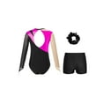 thumbnail image 2 of DPOIS Kids Girls Long Sleeve Gymnastics Leotard with Shorts Activewear Hot Pink 12, 2 of 6