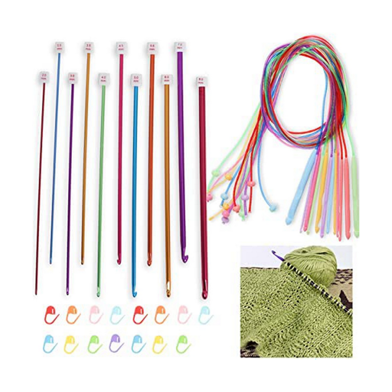 Tunisian Crochet Hooks Set 2-8 Mm Aluminum Afghan Crochet Hooks, 3.5-12 Mm  Plastic Cable Weave Knitting Needle Set 