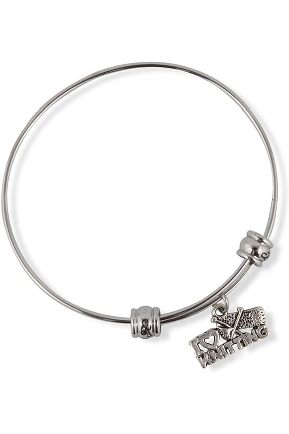 I Love Knitting Fancy Bangle